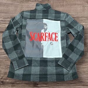 Scarface Plaid flannel button-down shirt